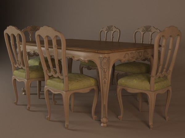 salda dining table 3d fbx - Salda Dining table Luis 14&Chair.zip by kupfer